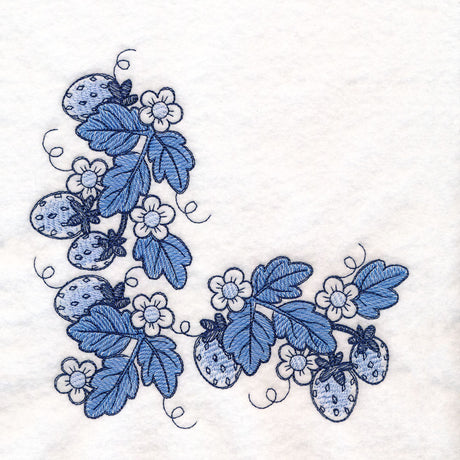 Delicate Delft Blue Corner - Strawberry