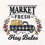Fresh Market Autumn Retro Truck - Hay bale