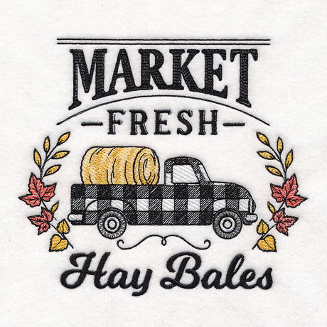 Fresh Market Autumn Retro Truck - Hay bale