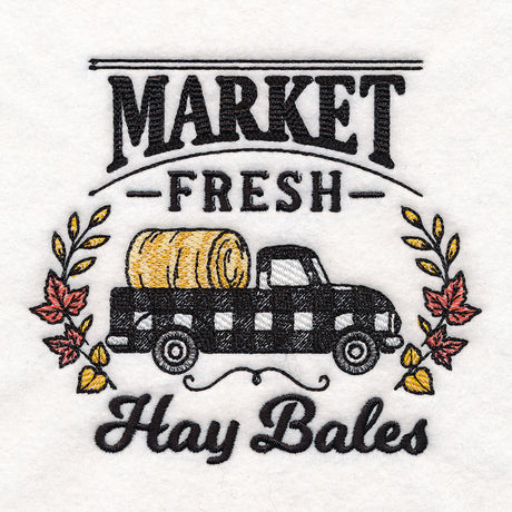 Fresh Market Autumn Retro Truck - Hay bale