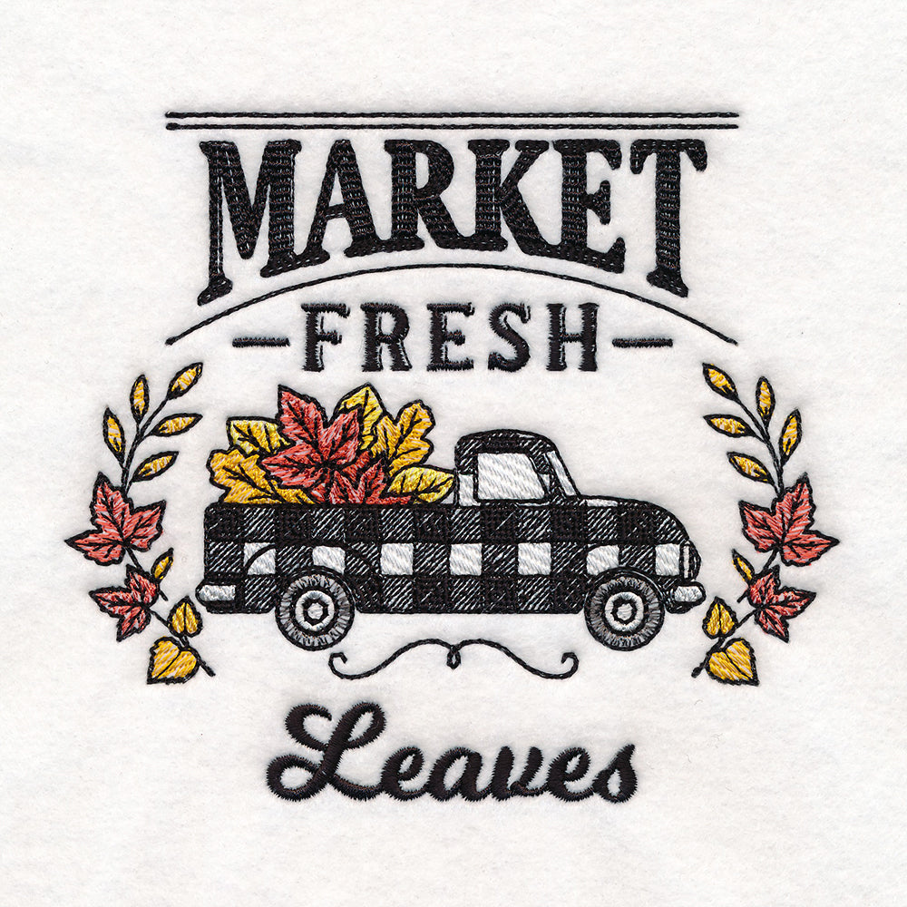 Fresh Market Autumn Retro Truck - Leaves