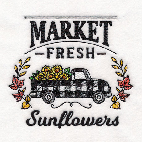 Fresh Market Autumn Retro Truck - Sunflowers