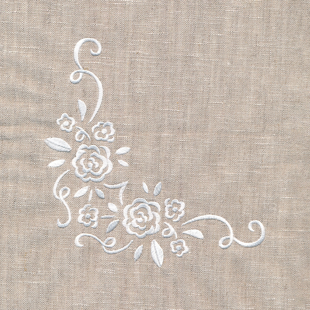 Whitework Floral Corner
