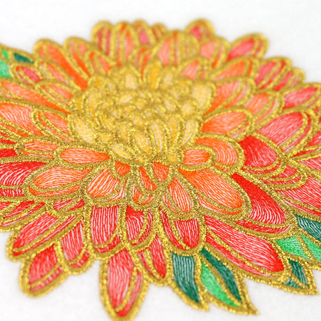 Gilded Stained Glass Chrysanthemum