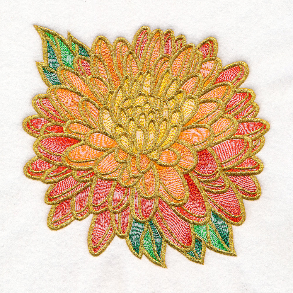 Gilded Stained Glass Chrysanthemum