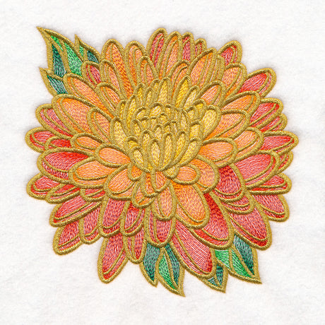 Gilded Stained Glass Chrysanthemum