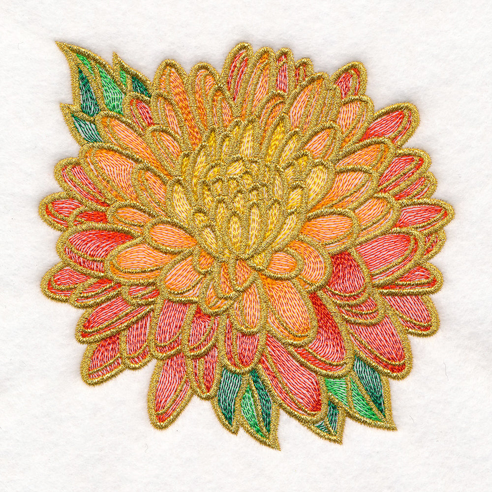 Gilded Stained Glass Chrysanthemum