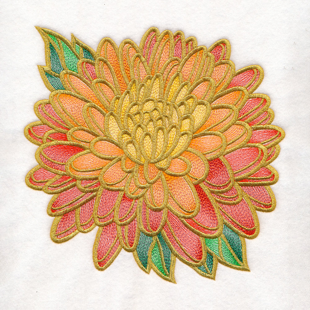 Gilded Stained Glass Chrysanthemum