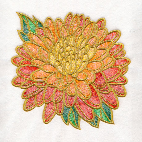 Gilded Stained Glass Chrysanthemum