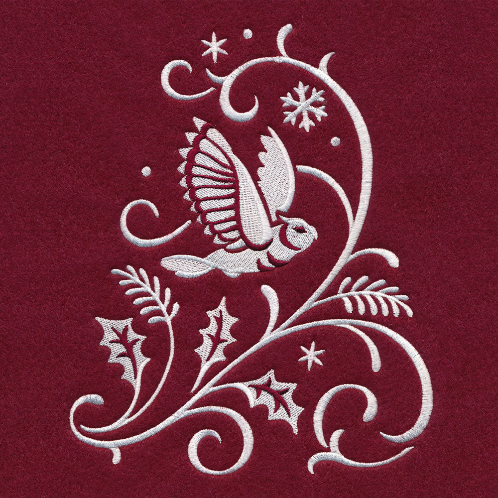 Christmas Tree Skirt - Owl (Whitework)