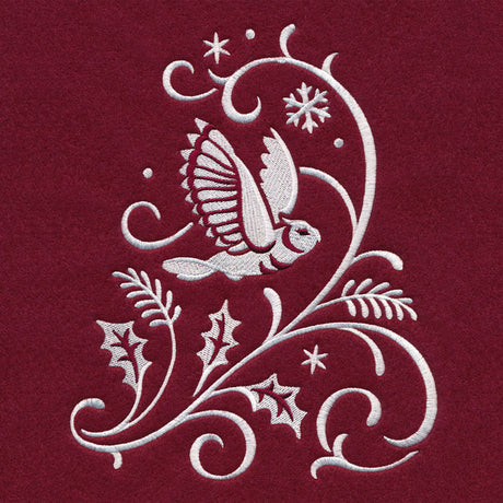 Christmas Tree Skirt - Owl (Whitework)