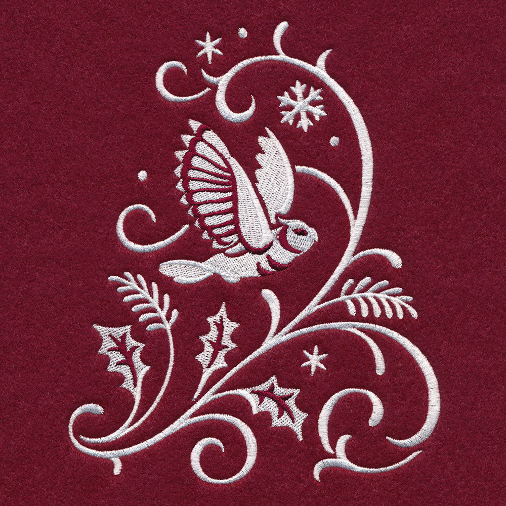 Christmas Tree Skirt - Owl (Whitework)