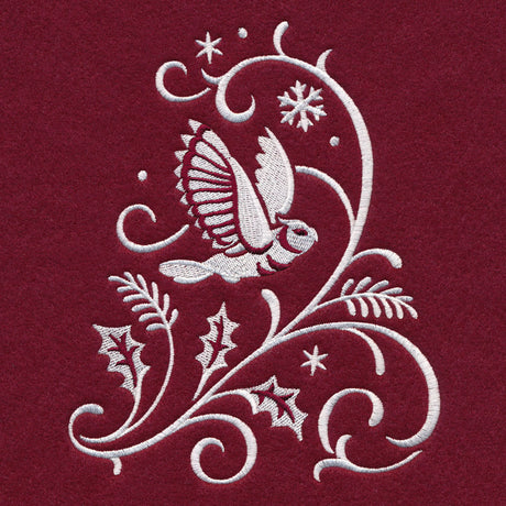 Christmas Tree Skirt - Owl (Whitework)