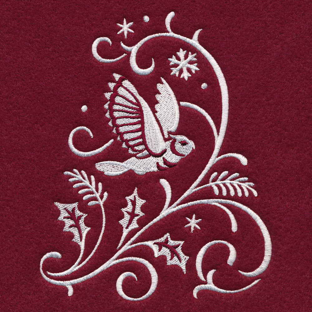 Christmas Tree Skirt - Owl (Whitework)