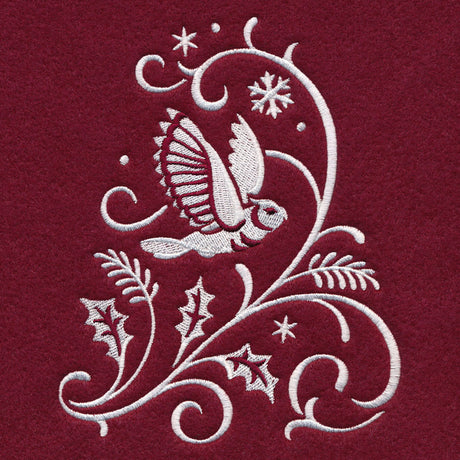 Christmas Tree Skirt - Owl (Whitework)