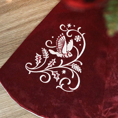 Christmas Tree Skirt - Owl (Whitework)