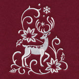 Christmas Tree Skirt - Reindeer (Whitework)