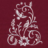 Christmas Tree Skirt - Cardinal (Whitework)