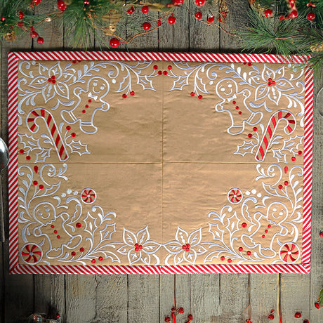 Gingerbread Christmas Placemat Corner - Bottom Left