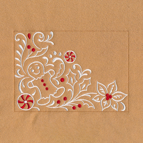 Gingerbread Christmas Placemat Corner - Bottom Left