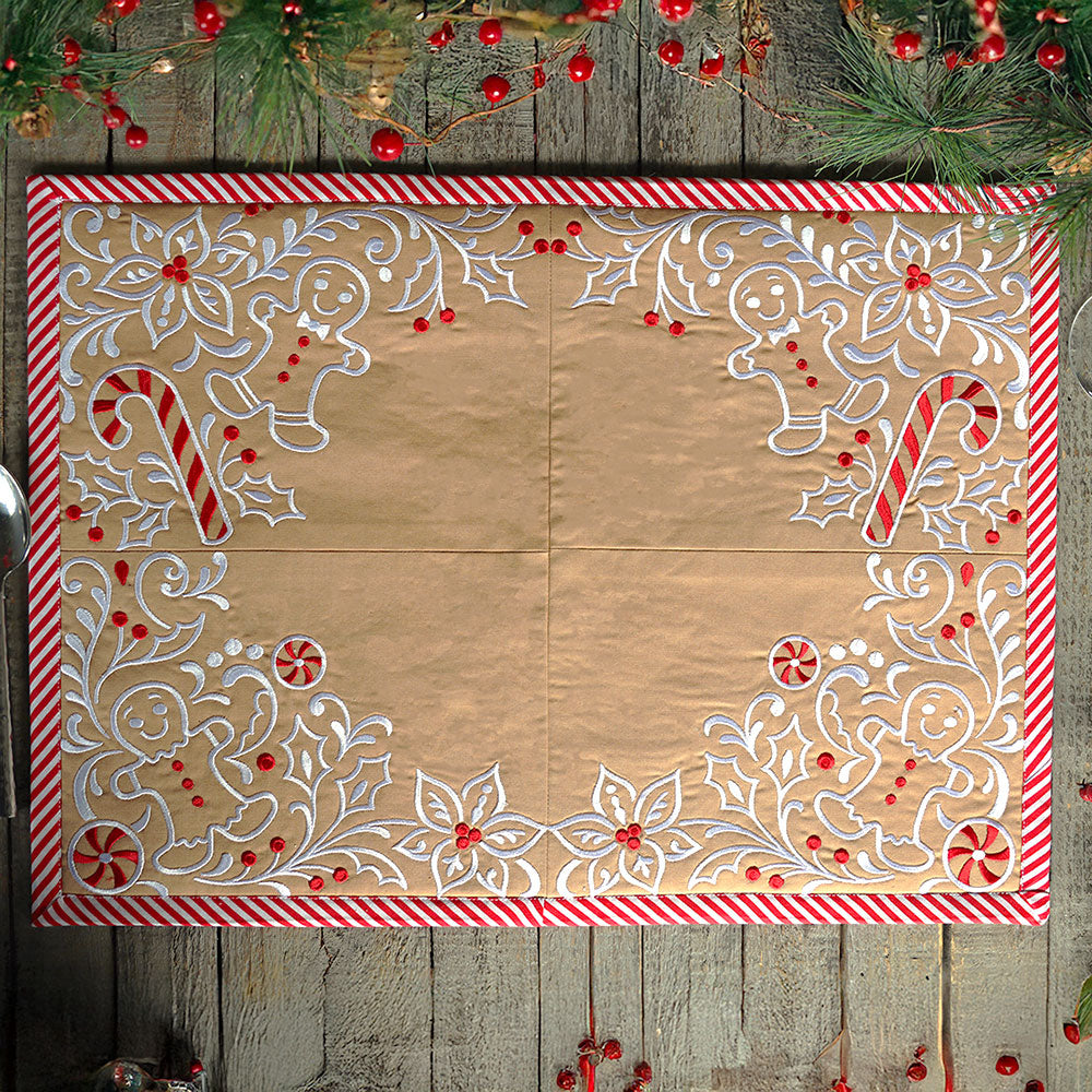 Gingerbread Christmas Placemat Corner - Top Right