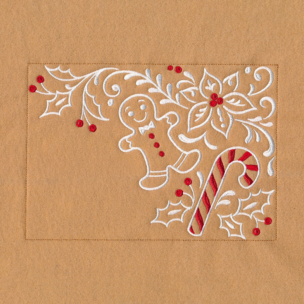 Gingerbread Christmas Placemat Corner - Top Right