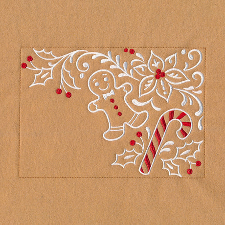 Gingerbread Christmas Placemat Corner - Top Right