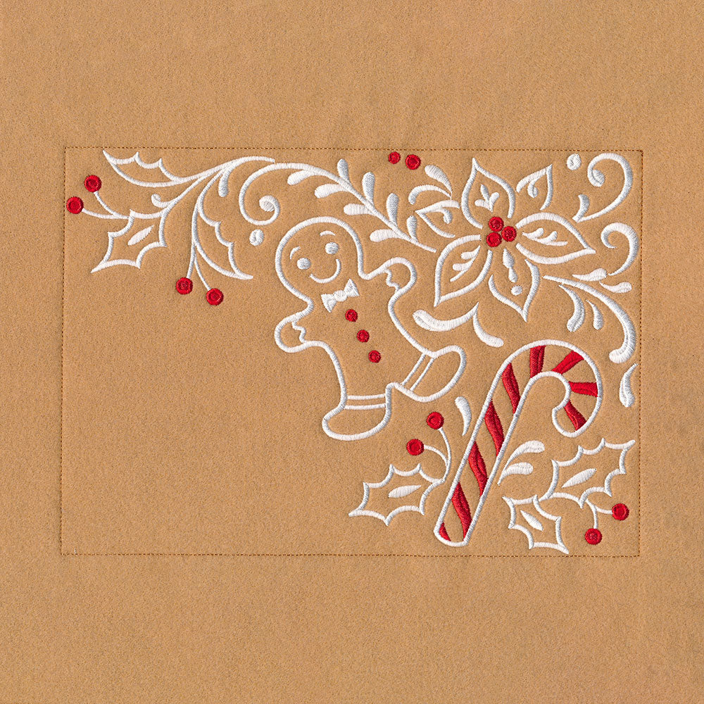 Gingerbread Christmas Placemat Corner - Top Right