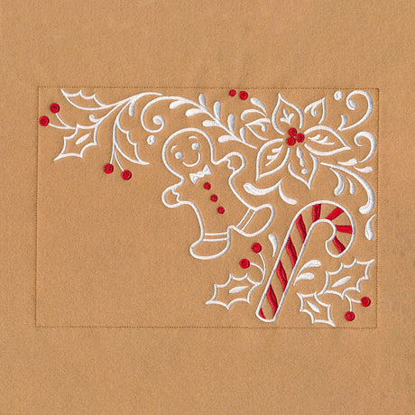 Gingerbread Christmas Placemat Corner - Top Right