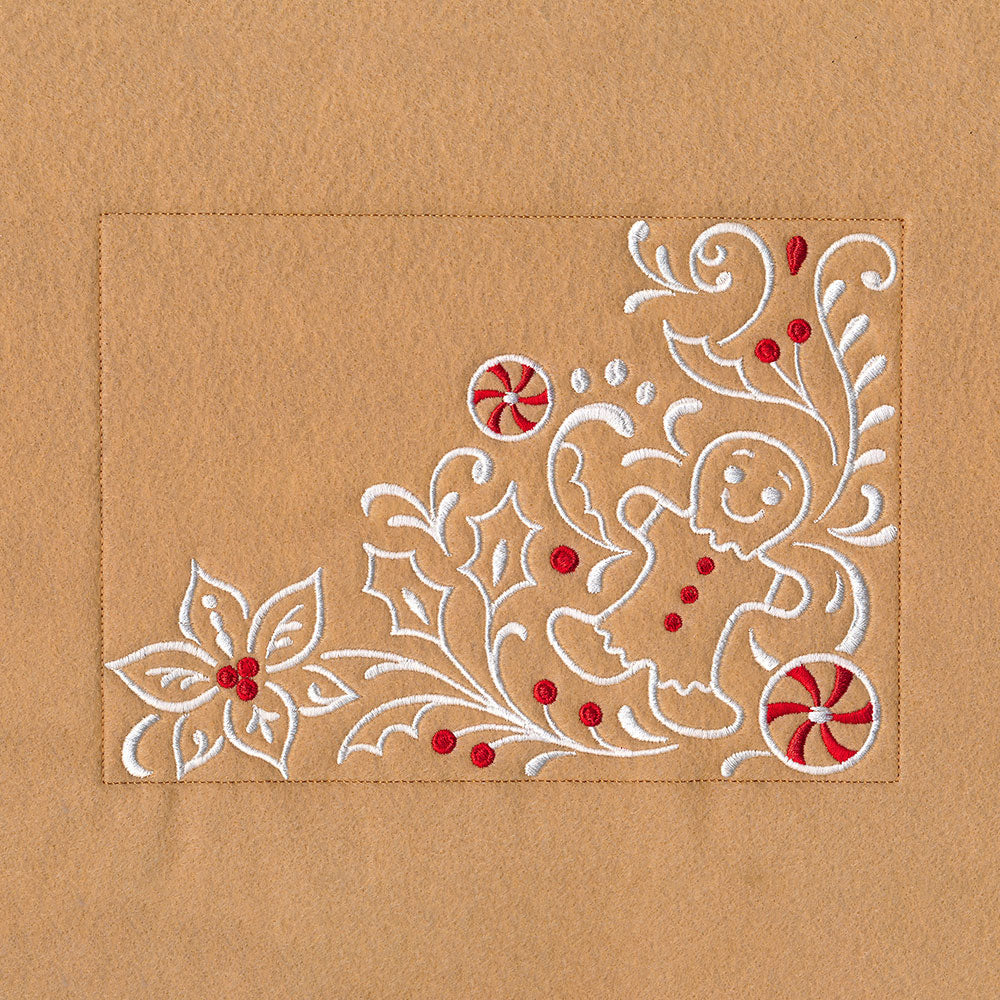 Gingerbread Christmas Placemat Corner - Bottom Right