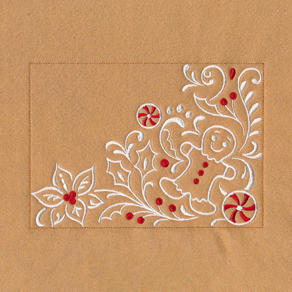 Gingerbread Christmas Placemat Corner - Bottom Right