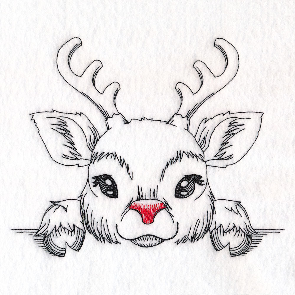 Peeking Reindeer Sketch