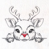 Peeking Reindeer Sketch