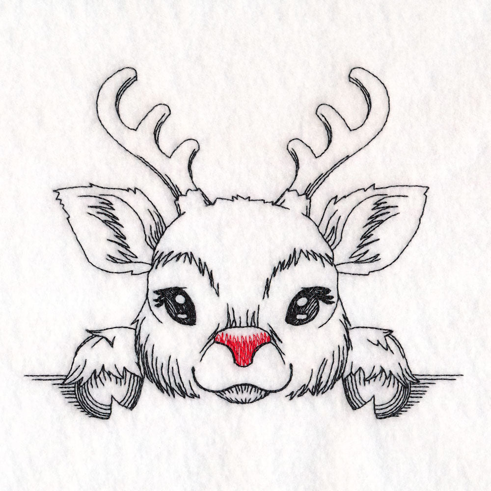 Peeking Reindeer Sketch