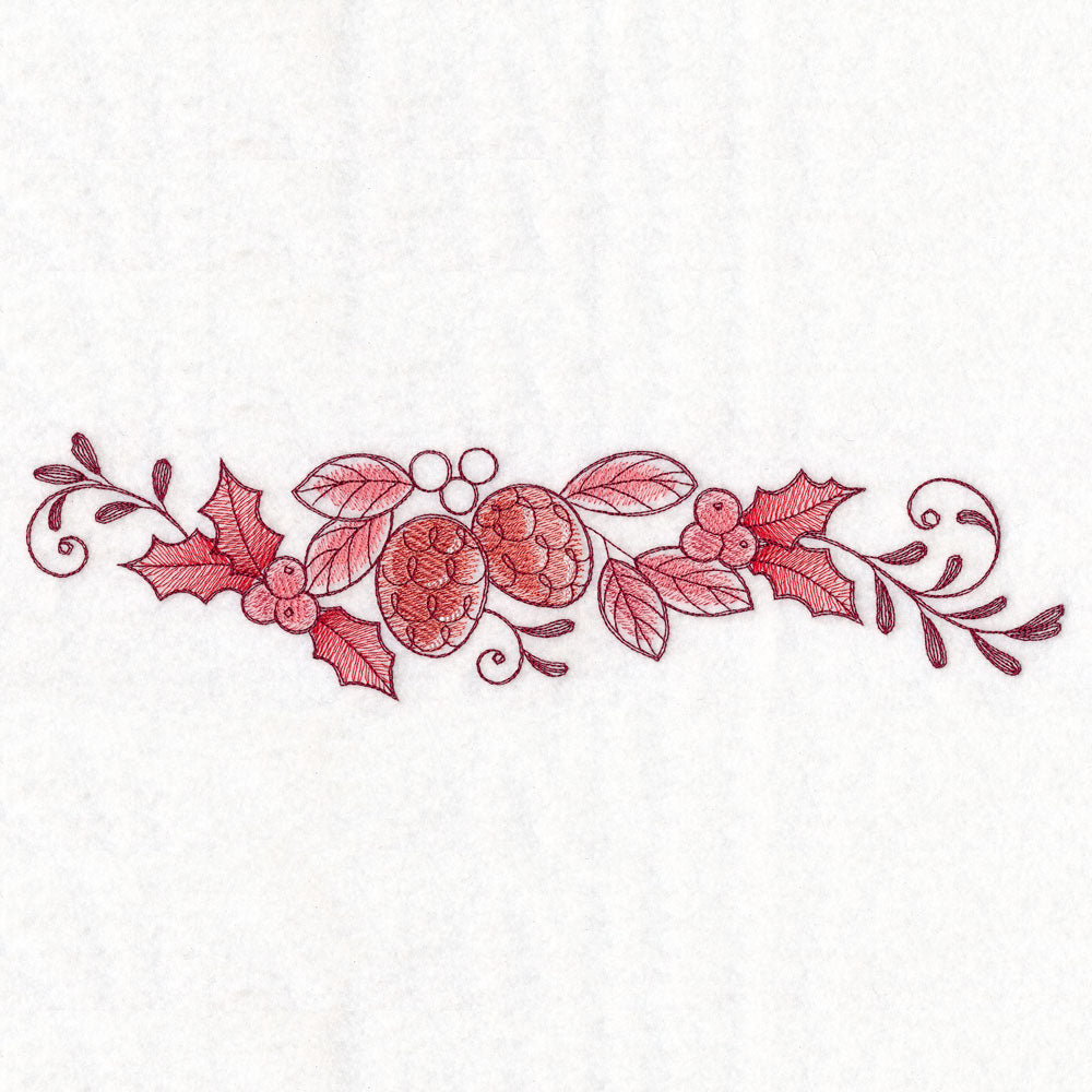 Christmas Delft Pinecones Border