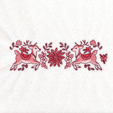 Christmas Delft Poinsettia & Reindeer Border