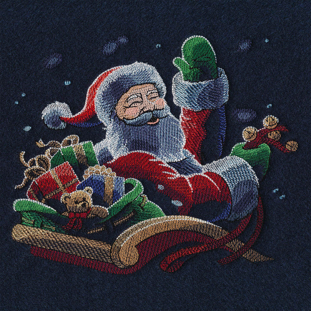 Classic Santa Sleigh Ride – Embroidery Library