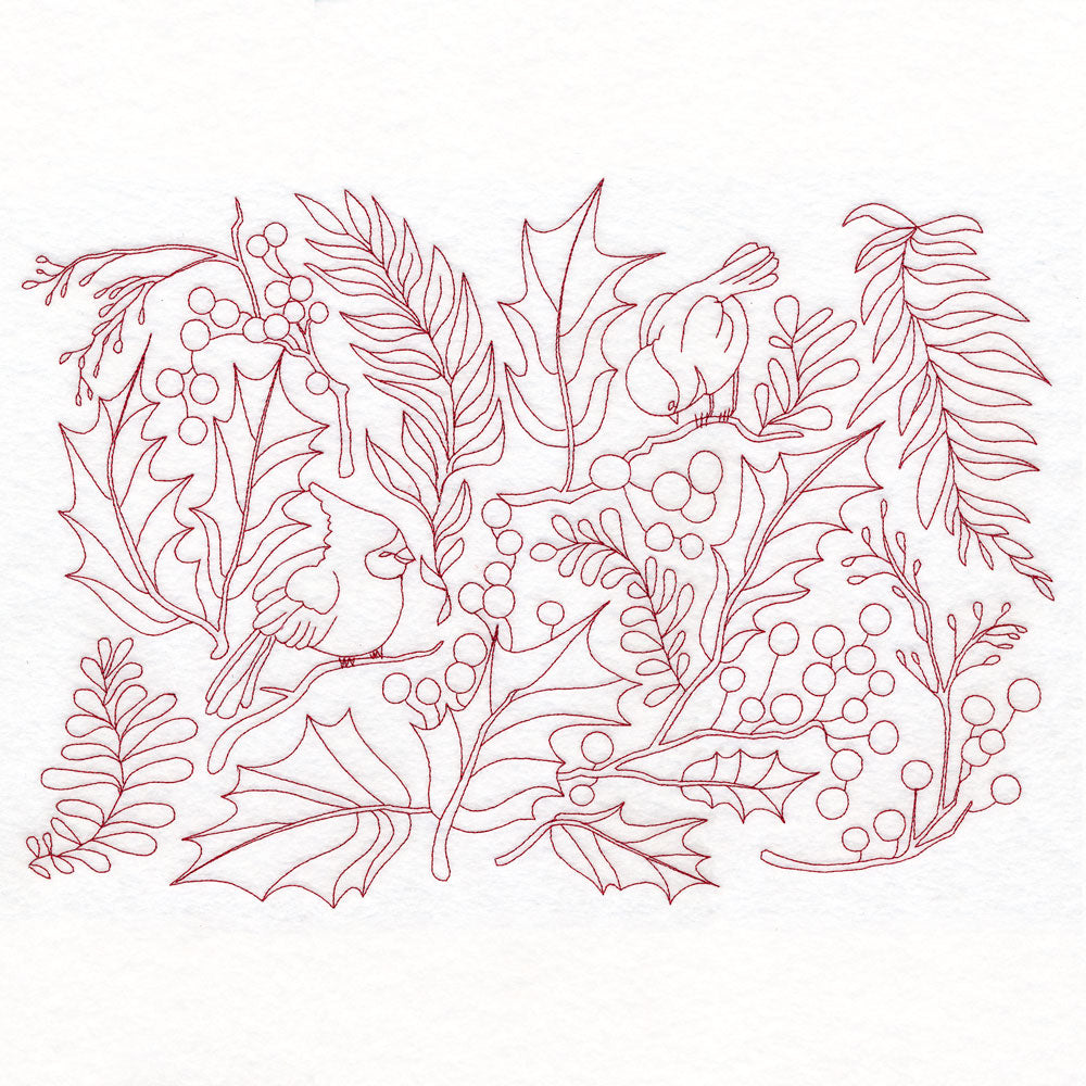 Perfectly Repeatable Christmas Blooms and Cardinals