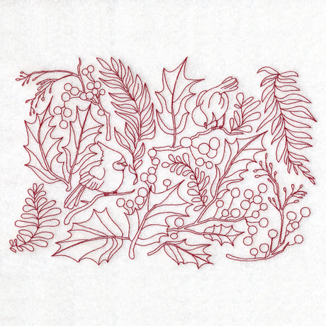 Perfectly Repeatable Christmas Blooms and Cardinals