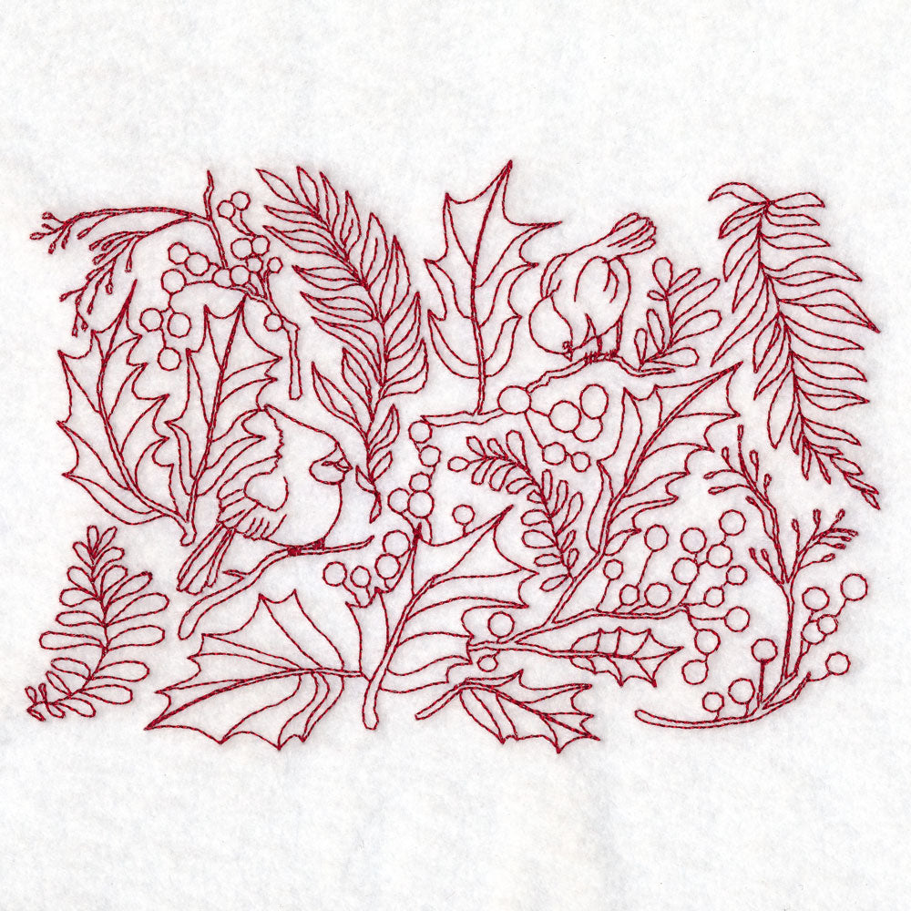 Perfectly Repeatable Christmas Blooms and Cardinals