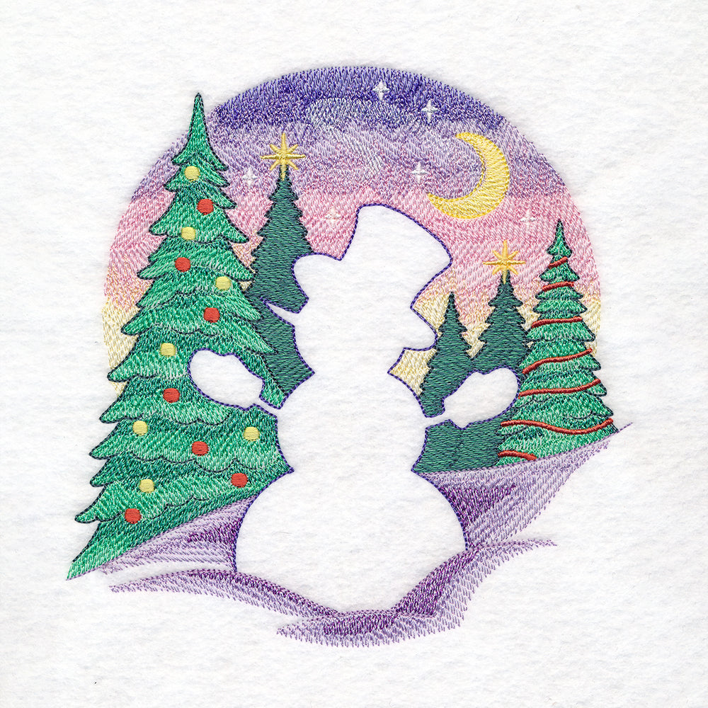 Christmas Snowman Silhouette (Embossed)