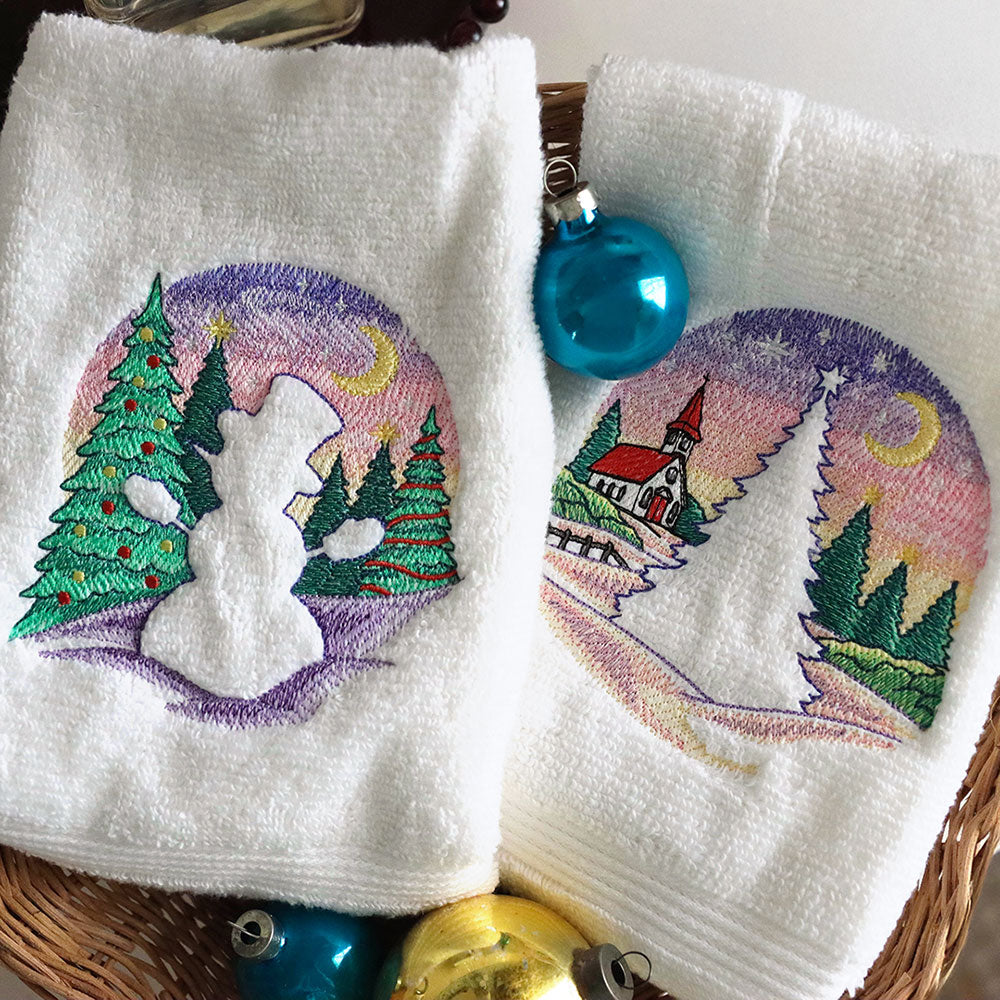 Christmas Snowman Silhouette (Embossed)