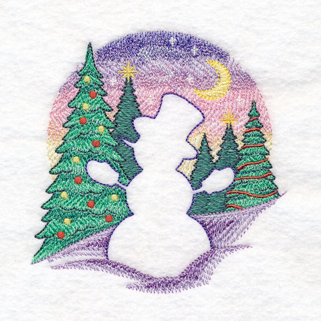 Christmas Snowman Silhouette (Embossed)