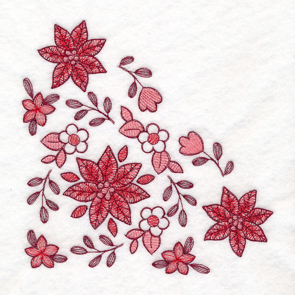 Christmas Delft Poinsettia Corner