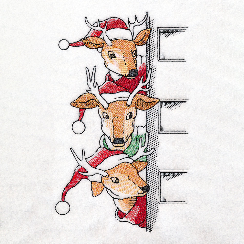 Peeking Christmas Reindeer Stack