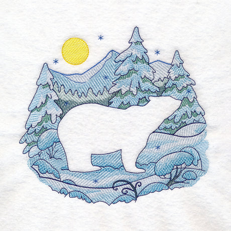 Winter Polar Bear Silhouette (Embossed)