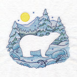 Winter Polar Bear Silhouette (Embossed)