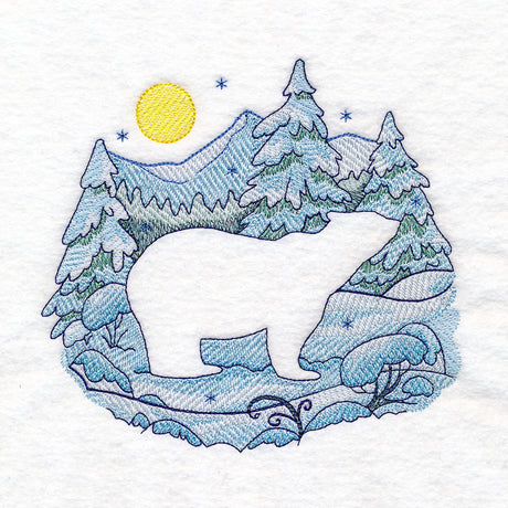Winter Polar Bear Silhouette (Embossed)