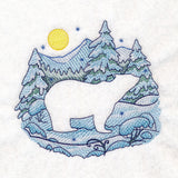 Winter Polar Bear Silhouette (Embossed)
