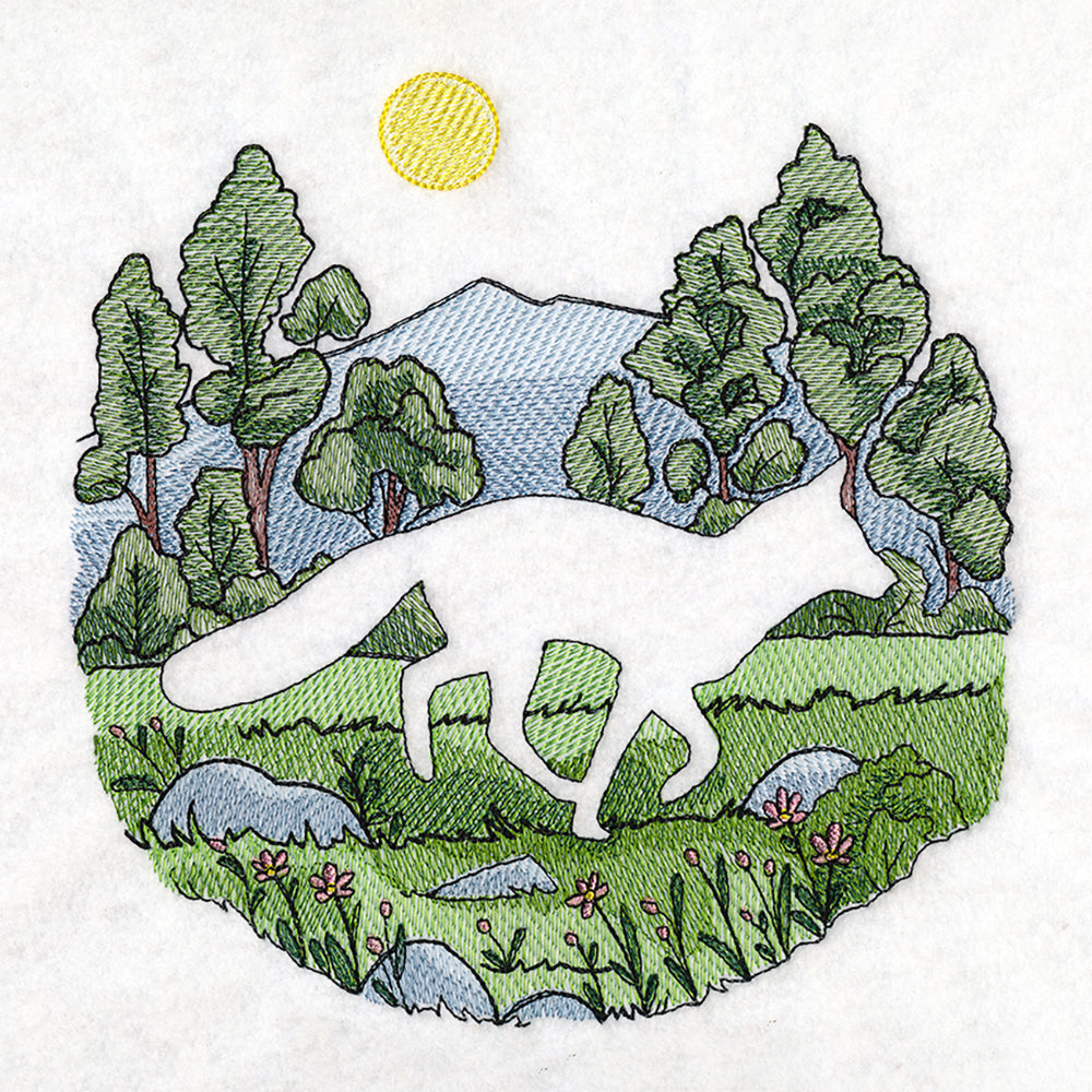 Mountain Fox Silhouette (Embossed)